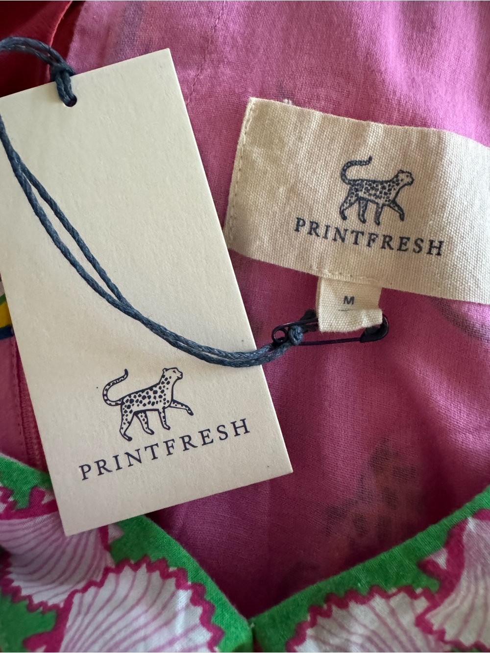 Printfresh Sz M hot pink shell maxi dress - Picture 7 of 7